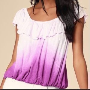 Free People Pink Ombré Cora Lee Off Shoulder Top